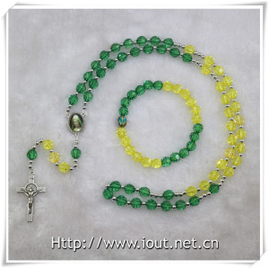 Religious Article Plastic Colourful Beads Rosary Set (IO-crs007)